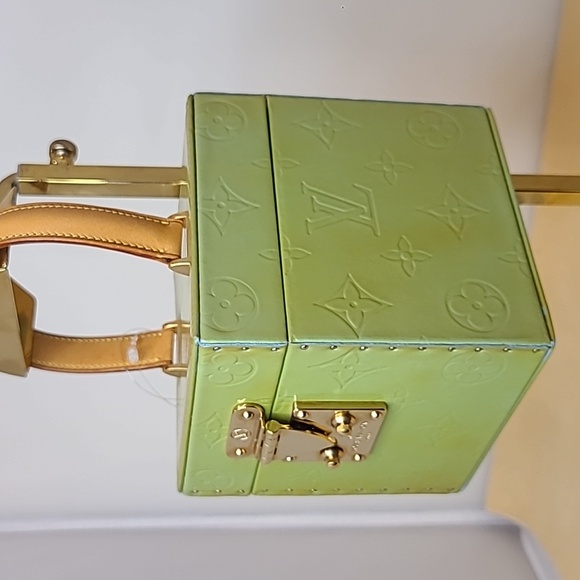 LOUIS VUITTON VINTAGE 1998 MONOGRAM VERNIS BLEECKER POUCH GREEN/BLUE STUNNING! - Picture 4 of 17